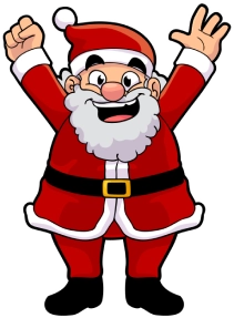 Santa Claus sonriendo y con las manos en el aire