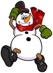 Mono de nieve sonriendo